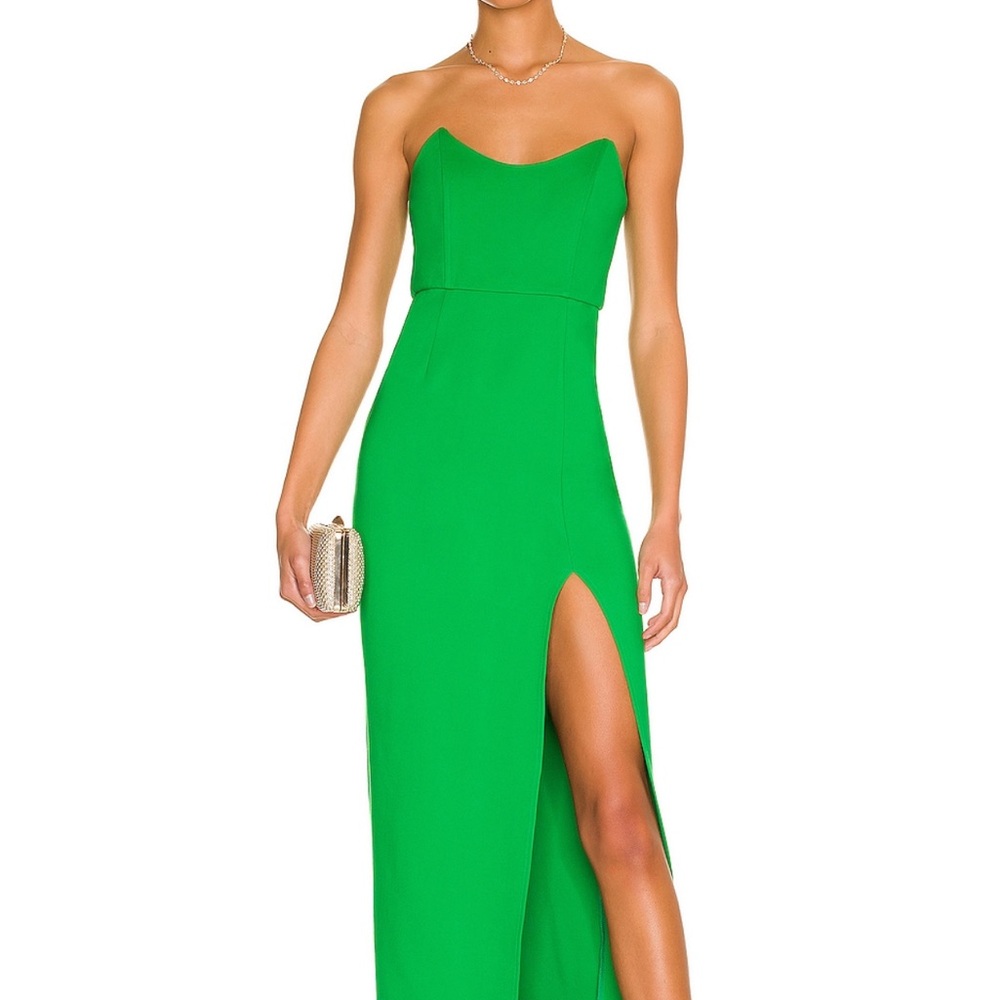 Superdown Ryleigh Strapless Maxi Dress in Green